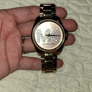 Michael Kors Crystal Logo Dial Rose Gold-Tone watch